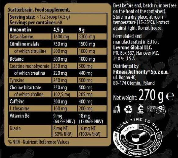 Scatterbrain 270g Kevin Levrone