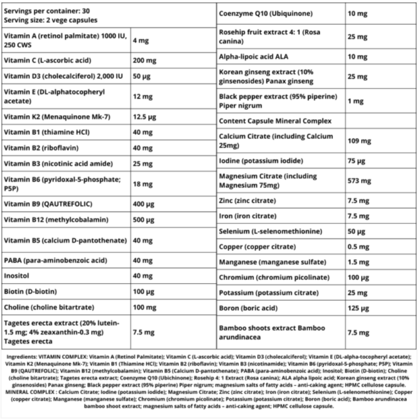 7Nutrition Multisport Complex vitamie & minerale 60 capsule vegane