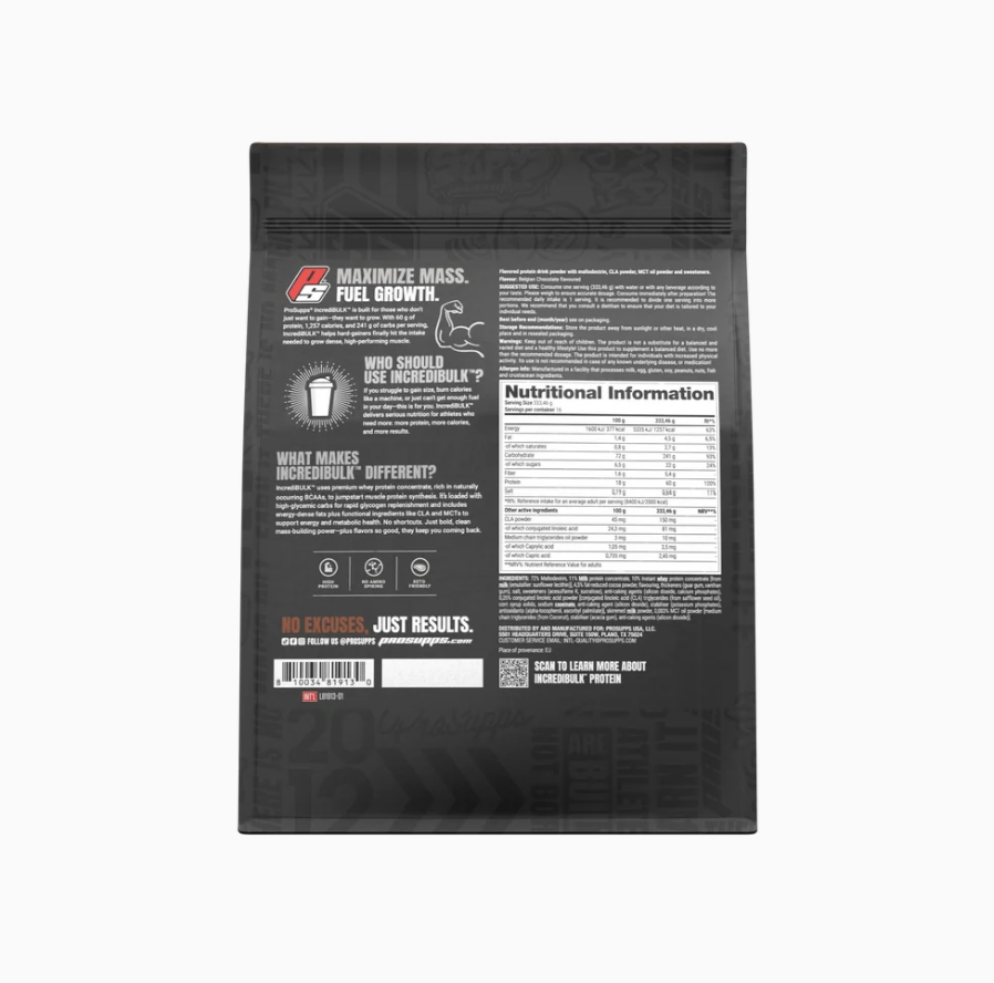 ProSupps IncrediMASS – Nutritional Info & Ingredients
