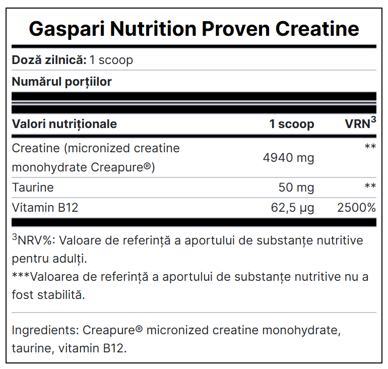 Gaspari Nutrition Proven Creatine Creapure® – 300g