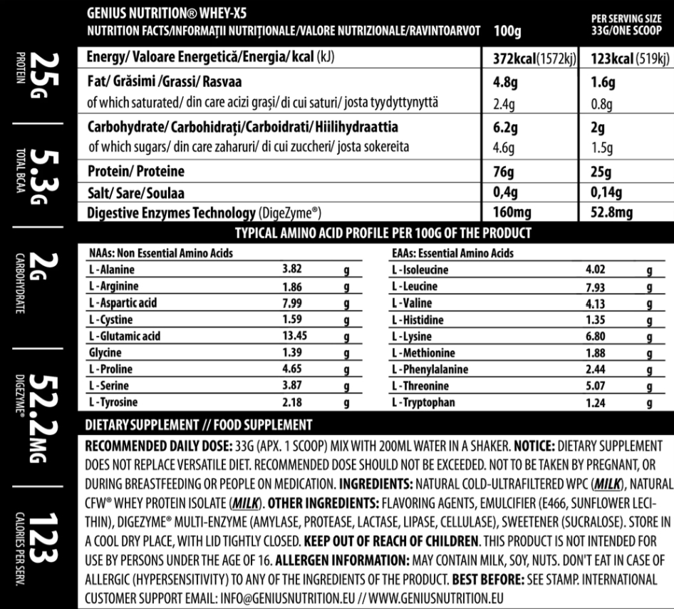 Genius Nutrition Whey X5 900g