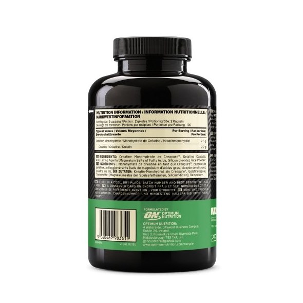 Optimum nutrition creatina monohidrata 200 capsule