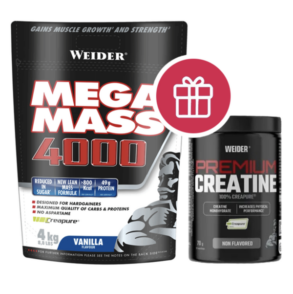 Mega Mass 4000 4kg Weider + Creatina 70g cadou