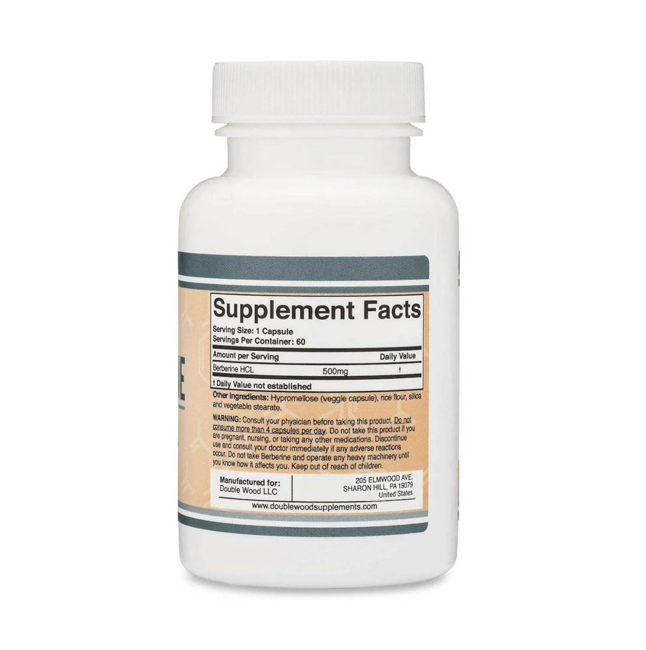 Berberine Hcl 500 mg Double Wood Supplements 60 capsule