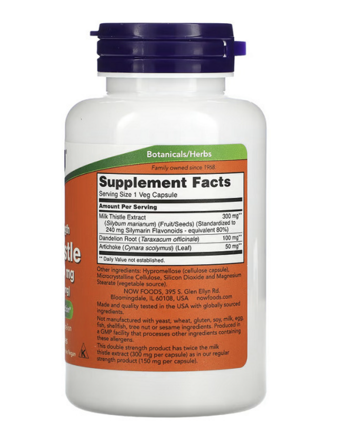 Silymarin Milk Thistle NOW Foods 300mg 200 capsule