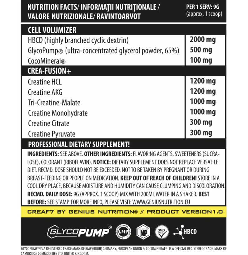 CREAF7 405g Genius Nutrition