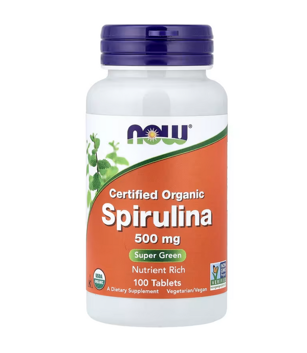 NOW Foods Certified Organic Spirulina 500mg 100 Tablete