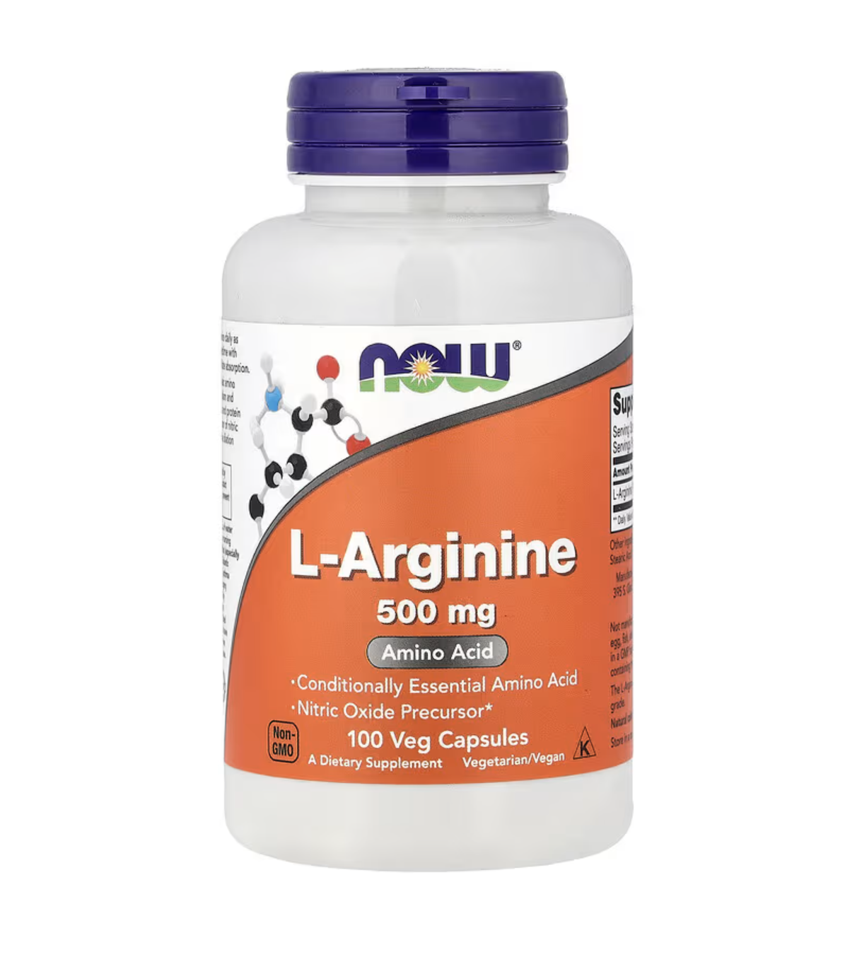 NOW Foods L-Arginine 500mg 100 capsule vegetale - fata