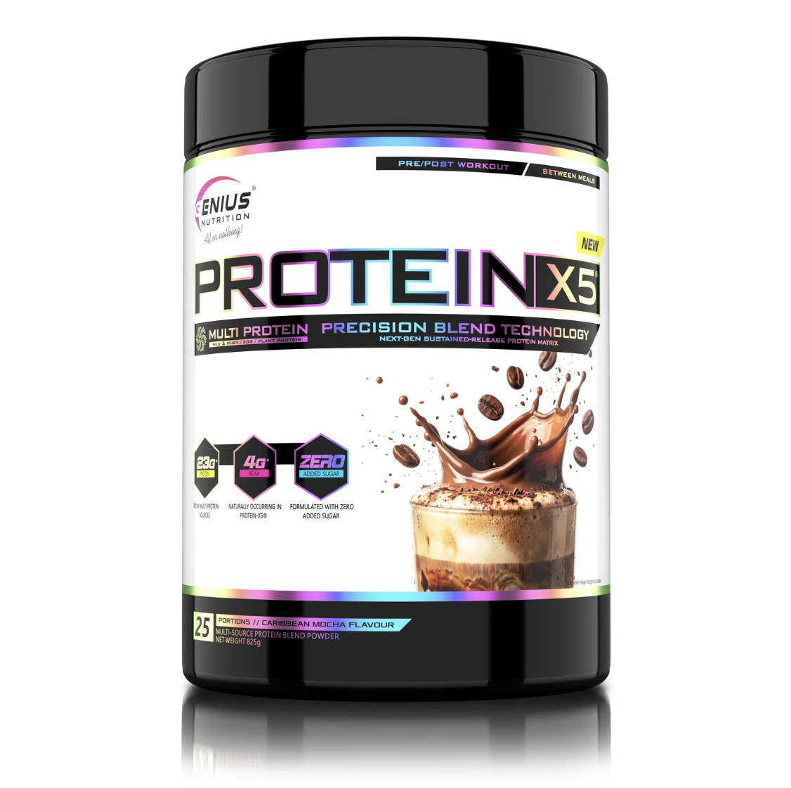Genius Nutrition Protein X5 825g - Mocha Caraibe