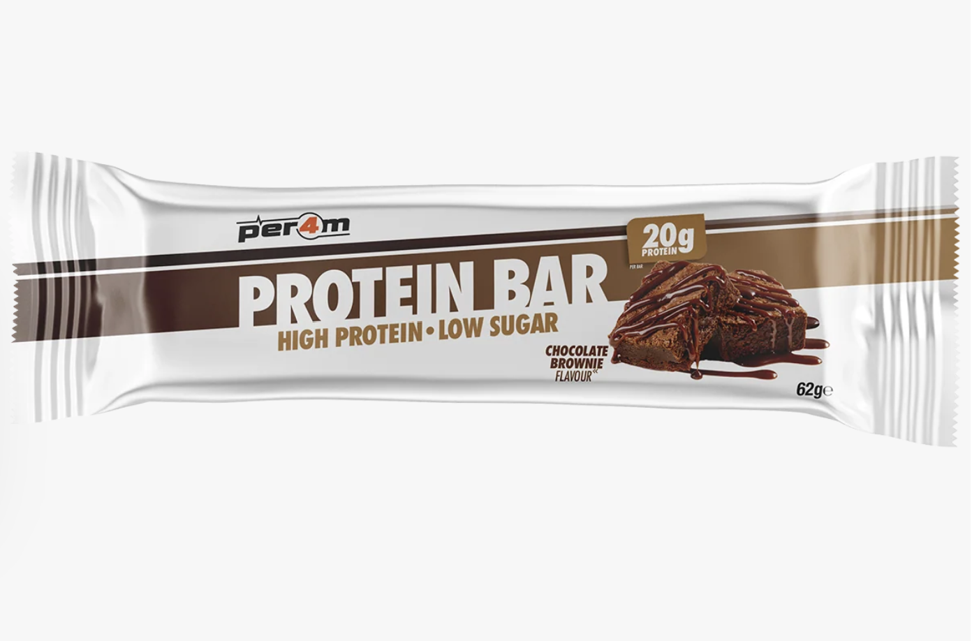 Per4m Protein Bar 62g Chocolate Brownie High Protein Low Sugar 20g Proteina