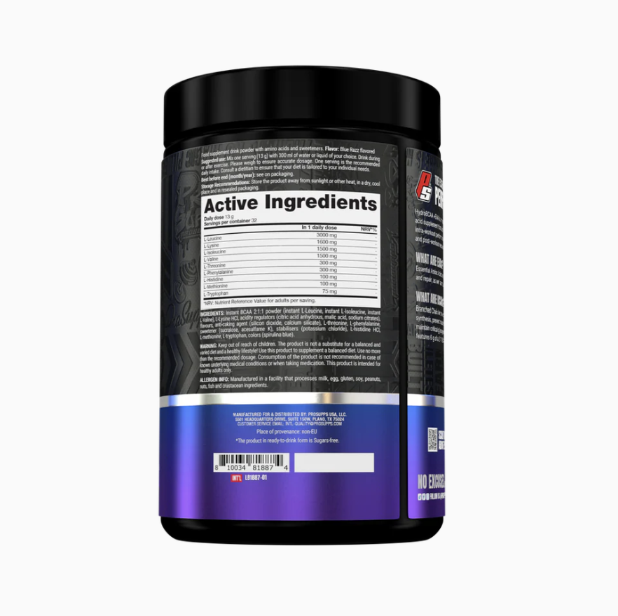 ProSupps HydroBCAA+ EAA ingrediente active valori nutritionale