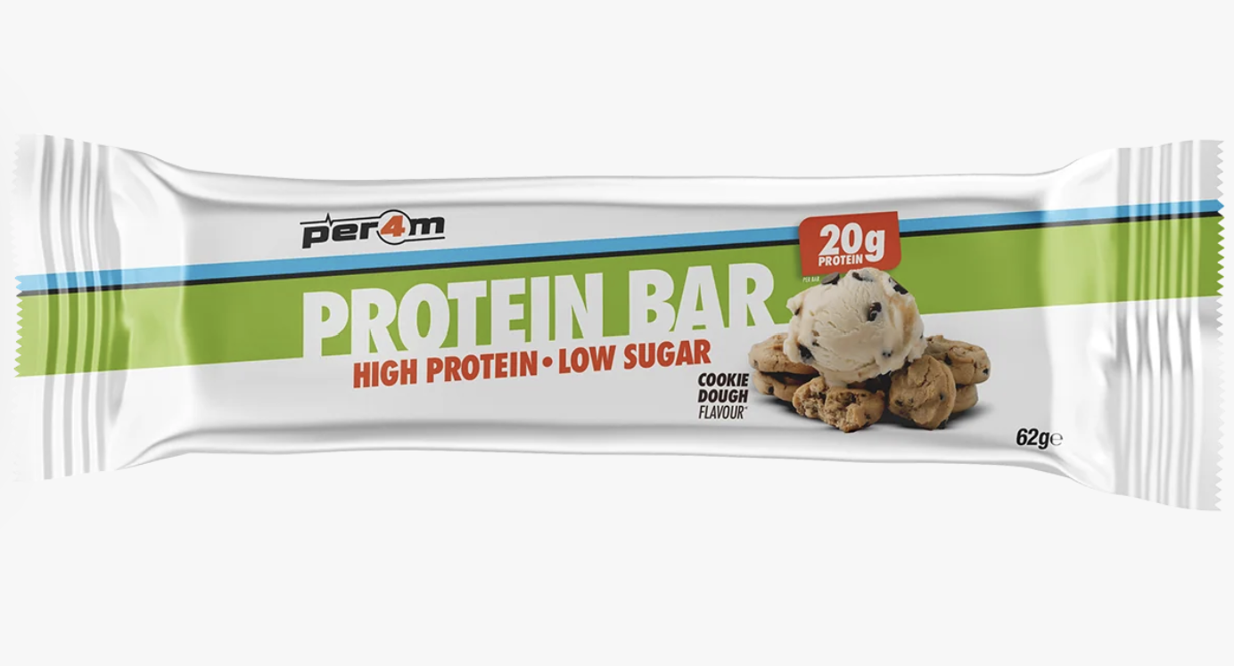Per4m Protein Bar 62g Cookie Dough High Protein Low Sugar 20g Proteina