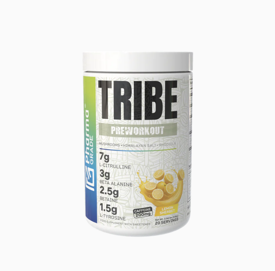 Pharma Grade TRIBE Pre-Workout Lemon Energy 430g 20 Servings