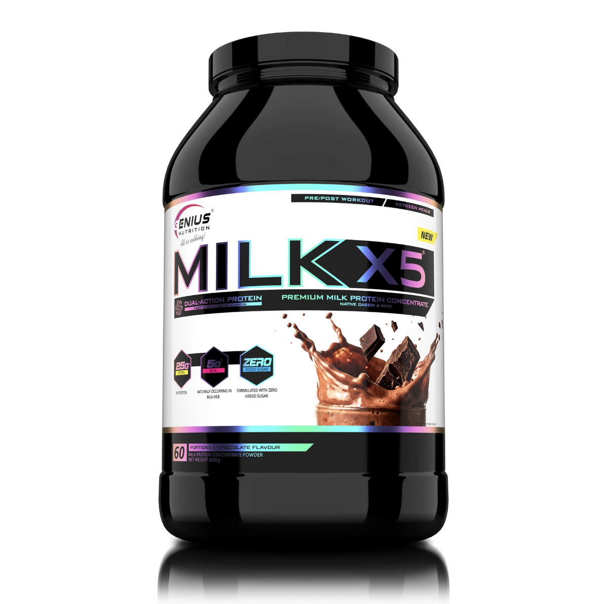 Recipient MILK-X5 Genius Nutrition 2000 g, aromă Ciocolată