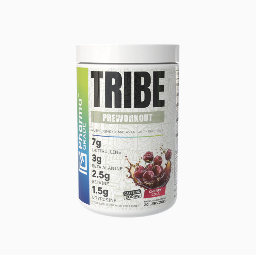 Pharma Grade TRIBE Pre-Workout Cherry Cola 430g 20 Servings
