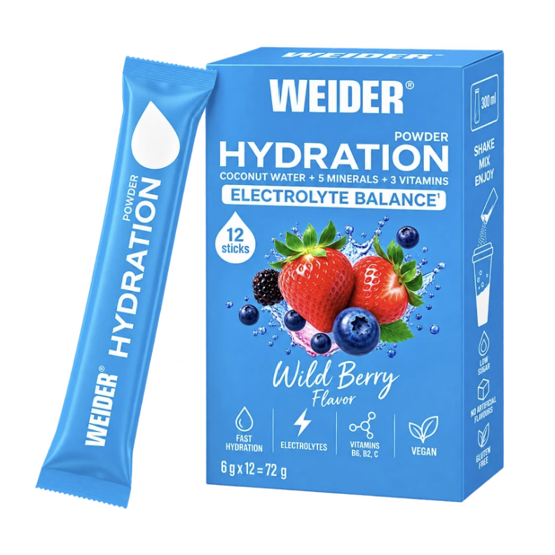 Weider Hydration Electrolyte Balance 12 stick-uri Wild Berry – cutie și stick