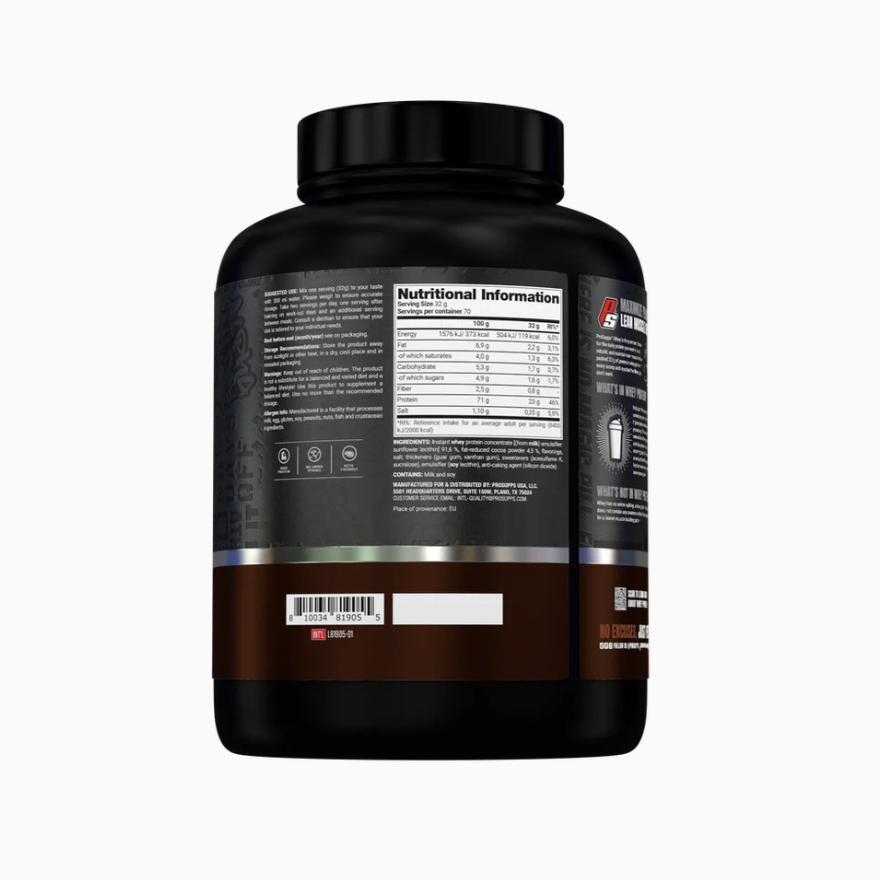 ProSupps Whey Protein 2270g – Nutritional Information