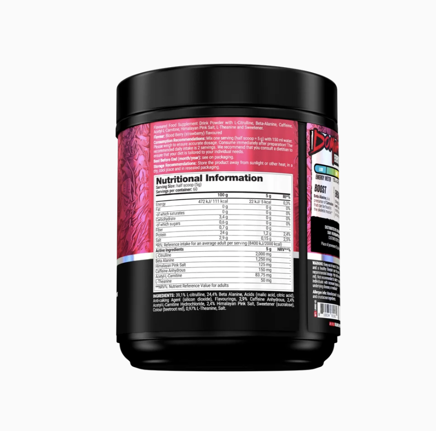 ProSupps Mr. Hyde Nightmare – Nutritional Info (Rose Berry)