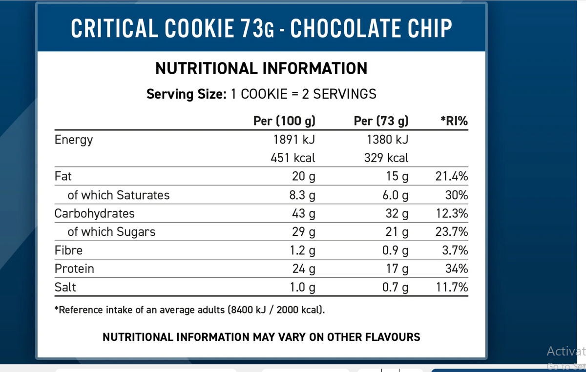 Critical Cookie Applied Nutrition 73g