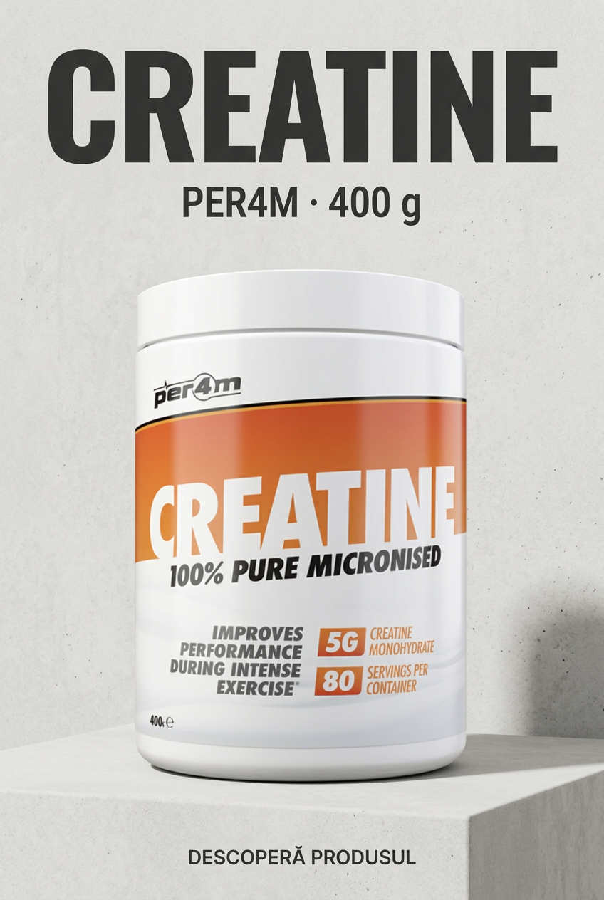 Per4m Creatine 400g, promo-card gri beton deschis